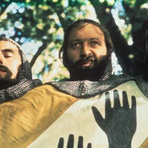 Still of Graham Chapman, Terry Jones and Michael Palin in Monty Python and the Holy Grail (1975)