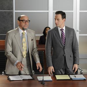 Still of F Murray Abraham Josh Charles and Will Gardner in The Good Wife 2009