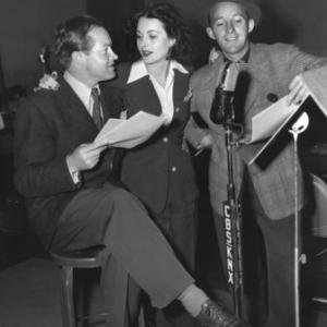 Bob Hope with Hedy Lamarr and Bing Crosby circa 1940