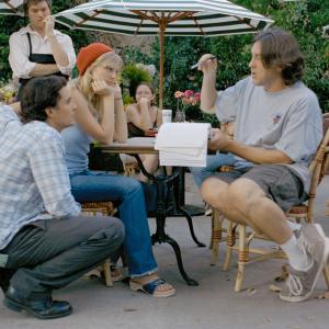 Still of Kirsten Dunst Cameron Crowe and Orlando Bloom in Elizabethtown 2005