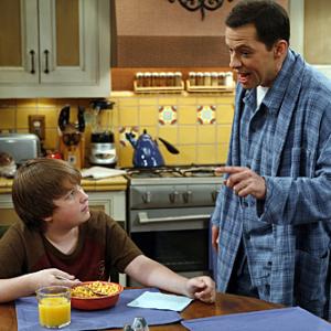 Still of Jon Cryer and Angus T Jones in Two and a Half Men 2003