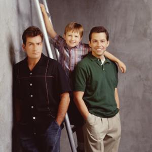 Charlie Sheen Jon Cryer and Angus T Jones in Two and a Half Men 2003