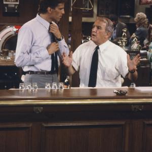 Still of Ted Danson and Nicholas Colasanto in Cheers 1982