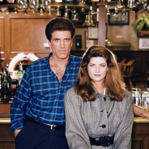 Still of Kirstie Alley and Ted Danson in Cheers 1982