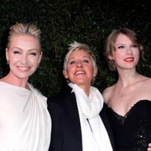 Ellen DeGeneres, Portia de Rossi and Taylor Swift