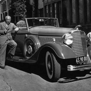 Cecil B DeMille with his 1933 Lincoln Convertible C 1933 MW