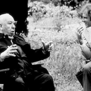 Family Plot Director Alfred Hitchcock and Bruce Dern on location 1976 Universal