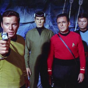 Still of Leonard Nimoy, William Shatner, James Doohan and DeForest Kelley in Star Trek (1966)