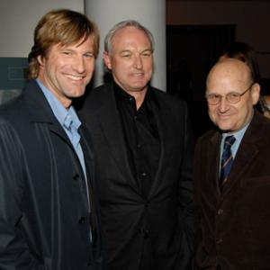 Aaron Eckhart Edward R Pressman and Christopher Buckley at event of Thank You for Smoking 2005