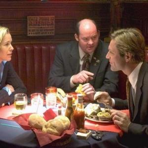 Still of Aaron Eckhart Maria Bello and David Koechner in Thank You for Smoking 2005