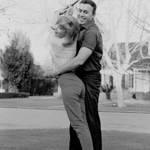 Barbara Eden with Michael Ansara at home, c. 1966