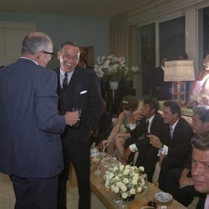 Frank Sinatra at his wedding to Mia Farrow (Dean Martin and Richard Conte in background)