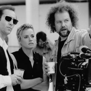 Still of Nicolas Cage Elisabeth Shue and Mike Figgis in Leaving Las Vegas 1995