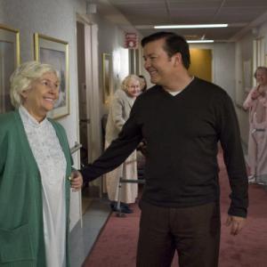 Still of Fionnula Flanagan and Ricky Gervais in The Invention of Lying 2009