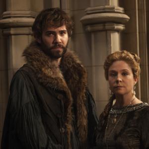 Still of Megan Follows and Rossif Sutherland in Reign 2013