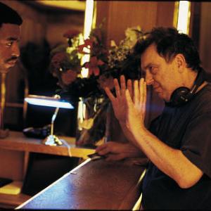 Stephen Frears and Chiwetel Ejiofor in Dirty Pretty Things (2002)