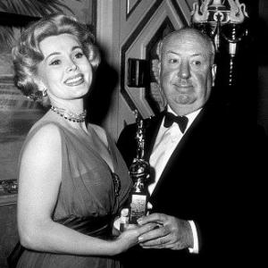 Golden Globe Awards Zsa Zsa Gabor with Alfred Hitchcock