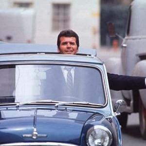 James Garner with his Mini Cooper S C 1966