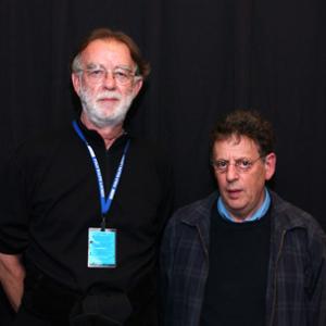 Philip Glass and Godfrey Reggio at event of Naqoyqatsi 2002