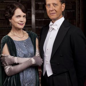 Still of Richard E Grant and Elizabeth McGovern in Downton Abbey 2010