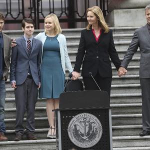 Still of Joan Allen Rupert Graves Liam James Alison Pill and Zach Gilford in The Family 2015