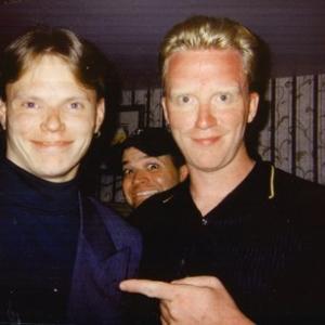 William S McIntire and Anthony Michael Hall at the wrap party for 61