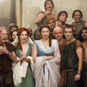 Still of John Hannah, Lucy Lawless and Jaime Murray in Spartacus: Gods of the Arena (2011)