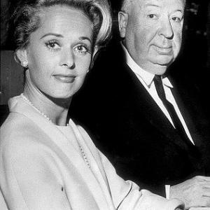 The Birds Tippi Hedren and Alfred Hitchcock 1963 Universal