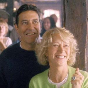 Chris Mirren right and her husband Rod Ciaran Hinds left celebrate the success of the calendar