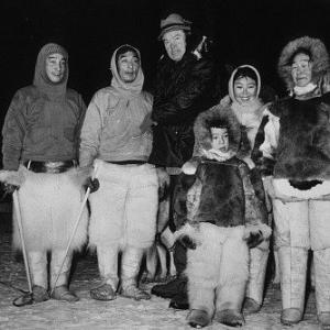 USO Tour Alaska Bob Hope in Fairbanks with an Eskimo family