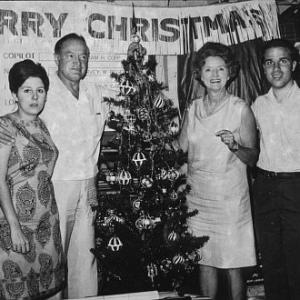 Bob Hope with wife Dolores and children during a U.S.O. Christmas tour in Southeast Asia