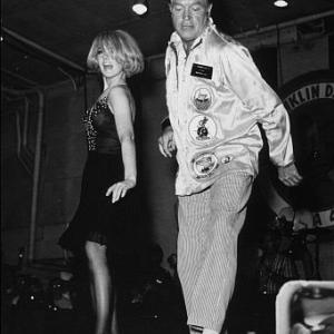 Bob Hope with Joey Hetherton performing on the U.S.S. Franklin Roosevelt in the Gulf of Tonkin