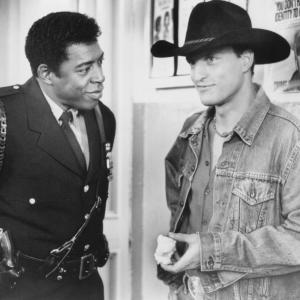 Still of Woody Harrelson and Ernie Hudson in The Cowboy Way 1994