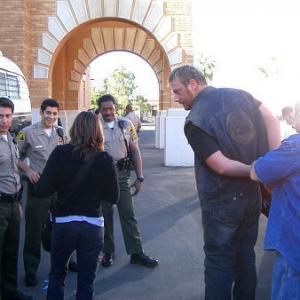Danny Nucci Ernie Hudson and Troy Brenna filming the Badlands episode of 108