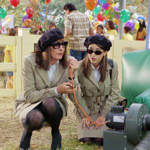 A harsh headmistress played by Anjelica Huston left tries to sabotage a rival day care facility with the help of her assistant played by Lacey Chabert