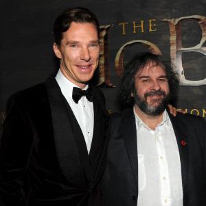 Peter Jackson and Benedict Cumberbatch at event of Hobitas: Smogo dykyne (2013)