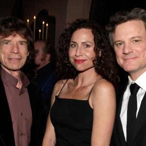 Colin Firth, Minnie Driver and Mick Jagger