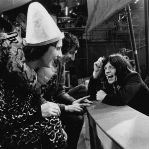 Still of Mick Jagger and Pete Townshend in The Rolling Stones Rock and Roll Circus 1996