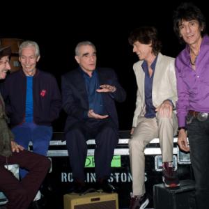 Martin Scorsese, Mick Jagger, Keith Richards, Charlie Watts and Ron Wood in Shine a Light (2008)