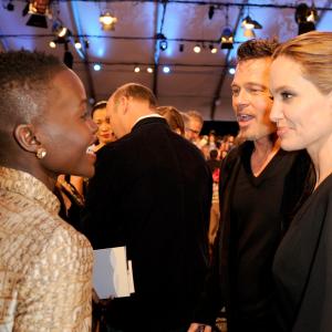 Brad Pitt Angelina Jolie and Lupita Nyongo
