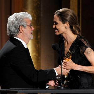 George Lucas and Angelina Jolie