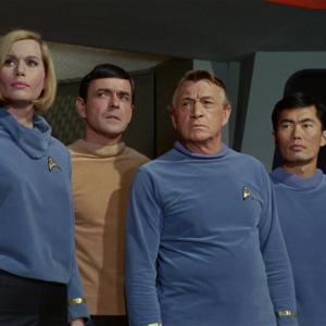 Still of James Doohan Sally Kellerman George Takei and Paul Fix in Star Trek 1966
