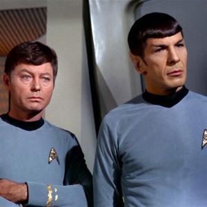 Still of Leonard Nimoy and DeForest Kelley in Star Trek 1966