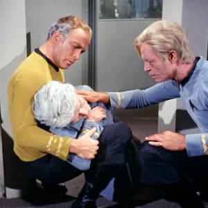 Still of William Shatner DeForest Kelley and Beverly Washburn in Star Trek 1966