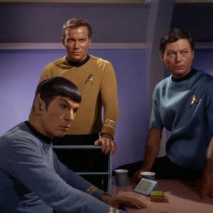 Still of Leonard Nimoy William Shatner and DeForest Kelley in Star Trek 1966