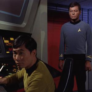 Still of DeForest Kelley and George Takei in Star Trek (1966)