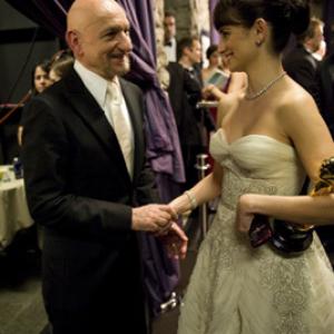 Academy Award®-winner Penelope Cruz (right) with presenter Sir Ben Kingsley backstage at the 81st Academy Awards® are presented live on the ABC Television network from The Kodak Theatre in Hollywood, CA, Sunday, February 22, 2009.