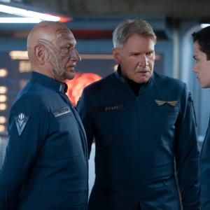 Still of Harrison Ford Ben Kingsley and Asa Butterfield in Enderio zaidimas 2013