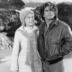 Still of Michael Landon and Dorothy McGuire in Highway to Heaven (1984)