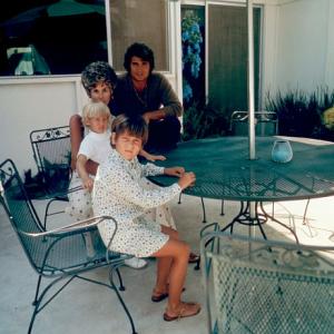 Michael Landon at home with his family, c. 1972